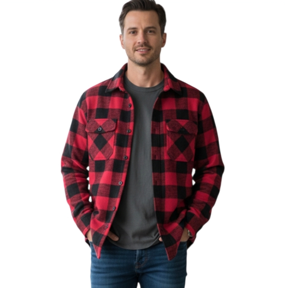NWOT Dakota Workpro Red and Black Plaid Shirt / Shacket, Sz L Men